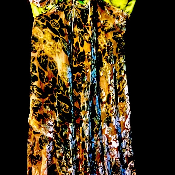 Lexa Vonn green satin & burnout velvet dress - Picture 4 of 8